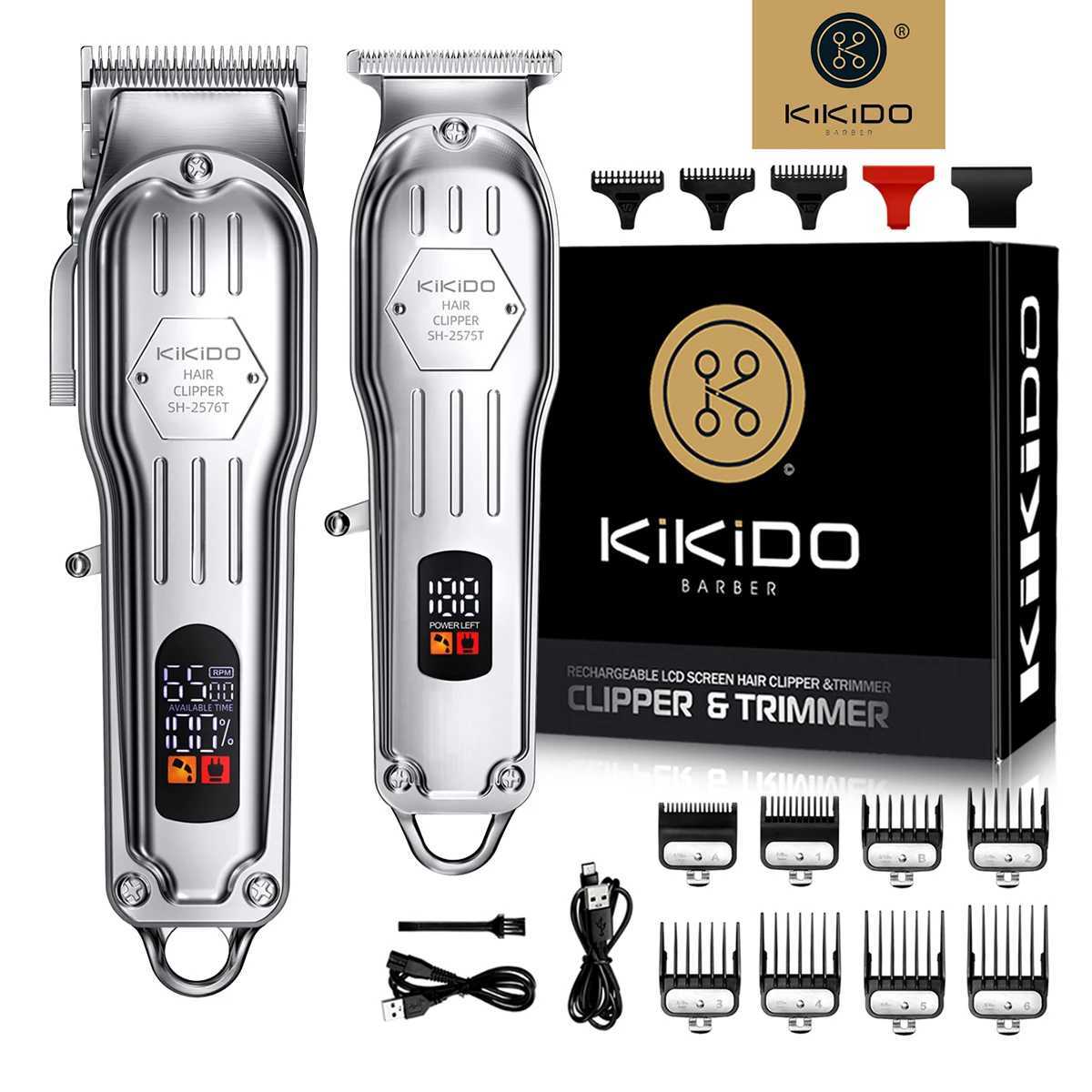 KIKIDO 2-in1 Adjustable Cordless Hair Clipper All Metal Combination Kit Barber Shaver Set W240824