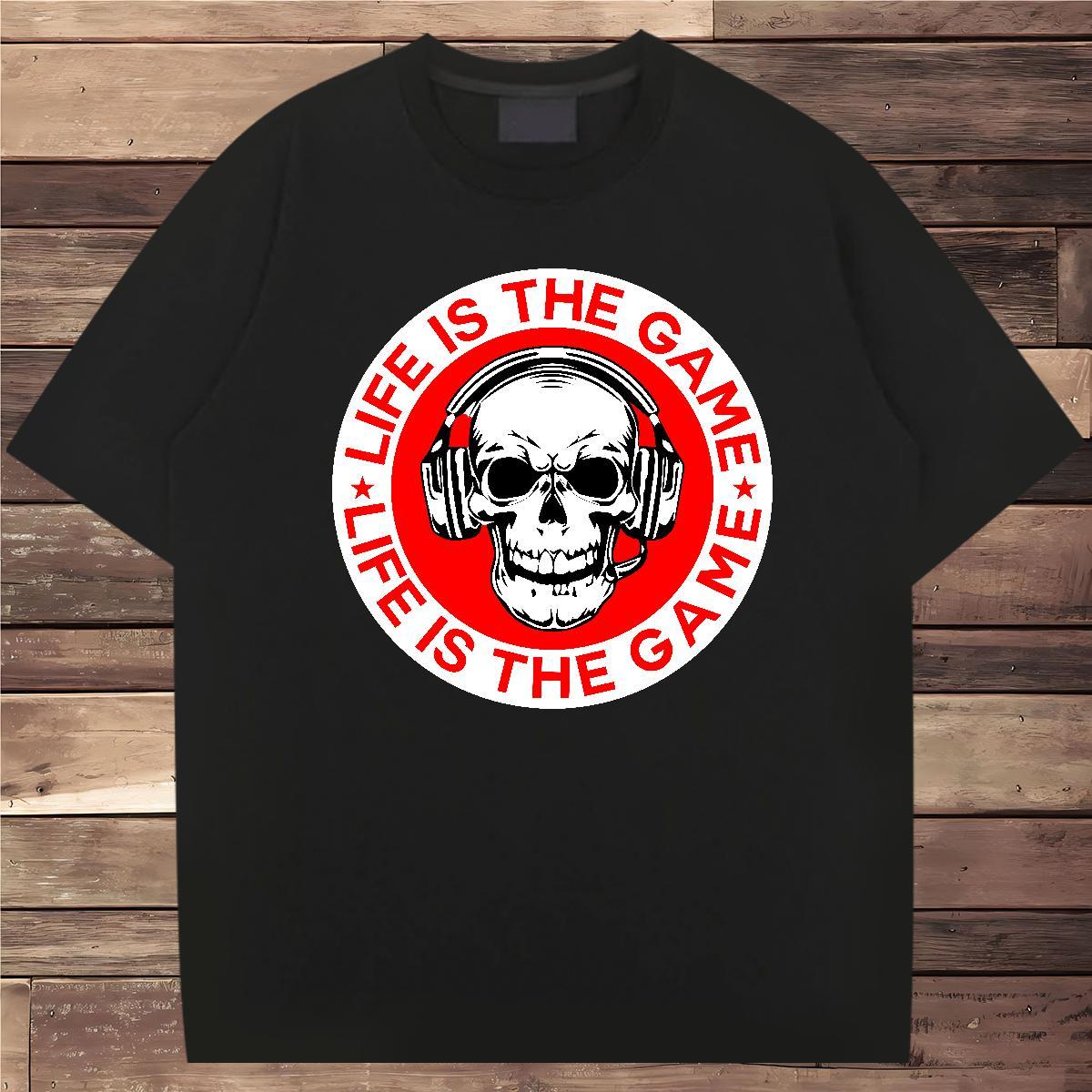 TOP Quality Mens T Shirts 100% Cotton 230g skull Hip Hop Street Asian Size Breathable Soft Men Tshirts Fashion Designer Polos