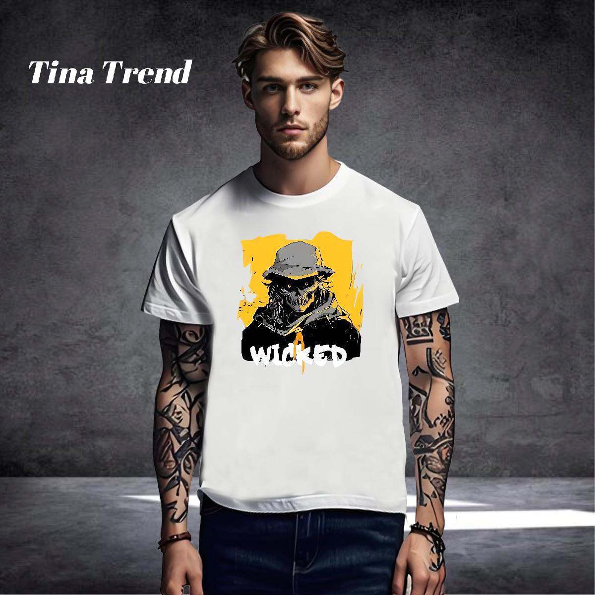High Quality T Shirt For Man 100% Cotton 230g skull Casual Beach Custom Cartoon Round Neck Short Sleeve Tshirts Fashion Casual Tops