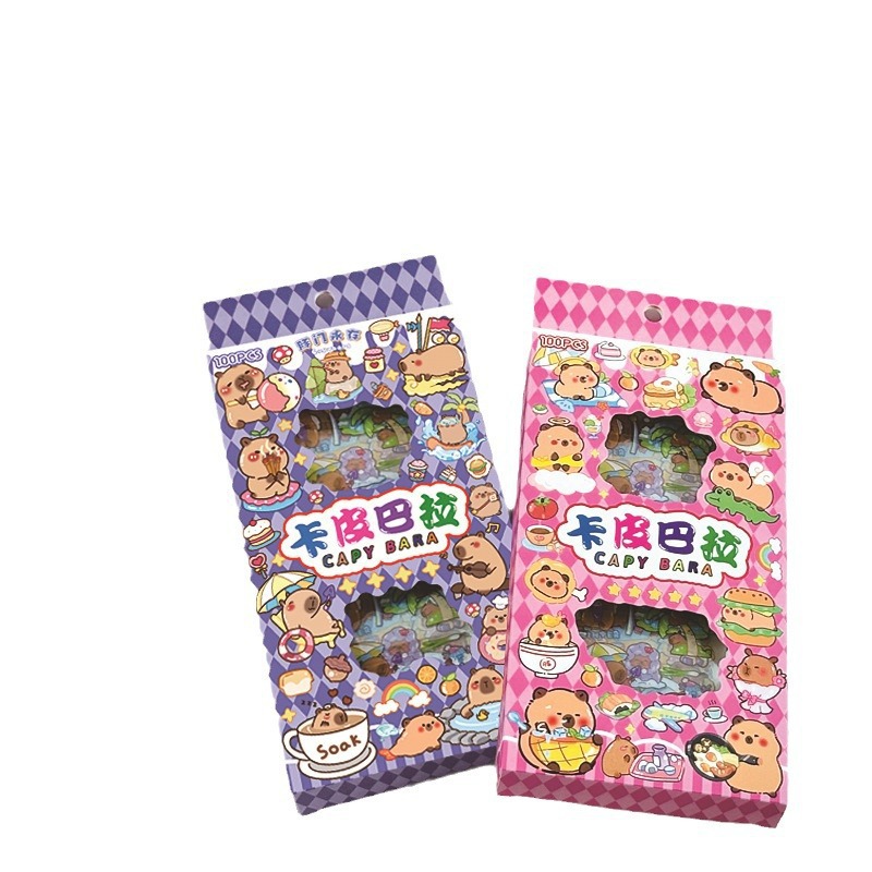 100 Capibala Sticker Set Cartoon Cute Dolphin Handbag Stickers Children's Gouka Waterproof Stickers