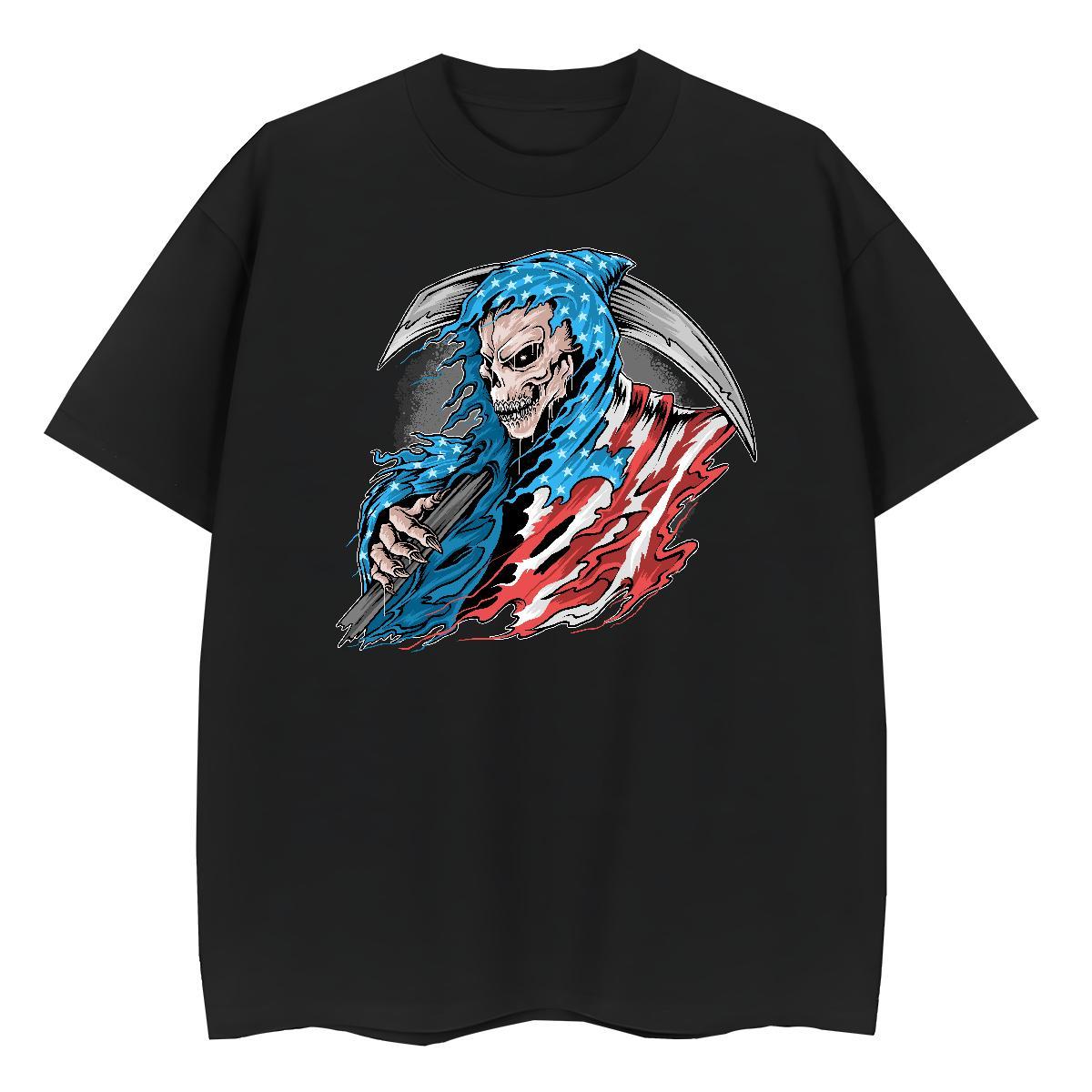 High Quality Man T Shirts 100% Cotton 230g skull Sports Casual Custom Print Plus Size Breathable Crew Neck Men Tops Tees Brand Polos