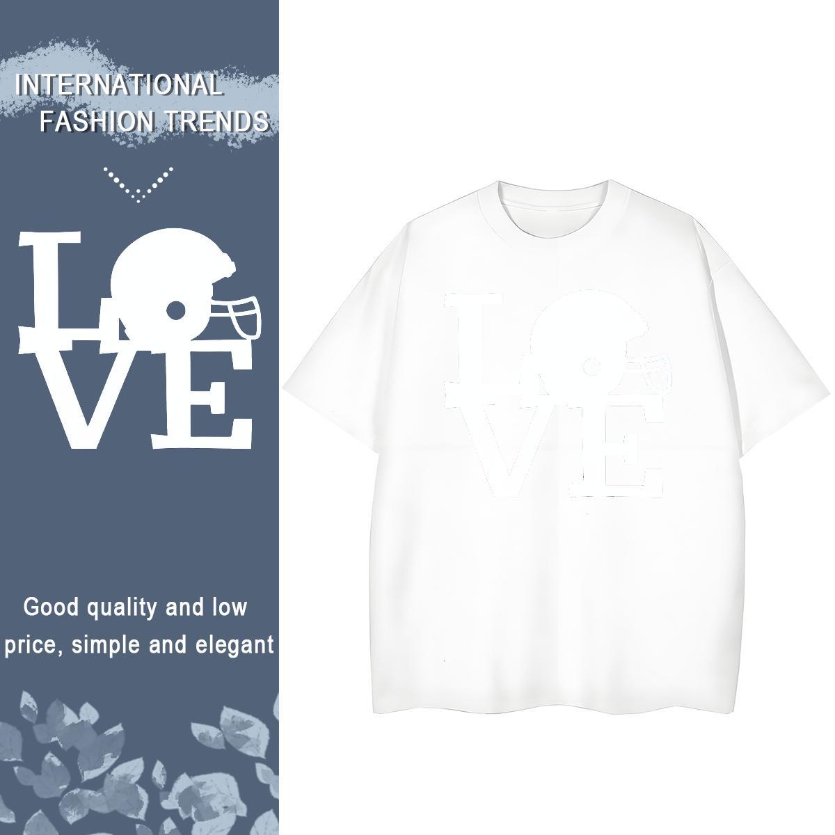 Unisex Tshirt for Man Woman 230g Cotton letter Casual T Shirts Women Crew Neck Custom Printing Clothes Shirt