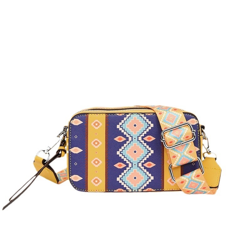 Cross-border shoulder bag Women Europe and the United States vintage print fashion crossbody bag Bohemian trend casual all-match camera bag