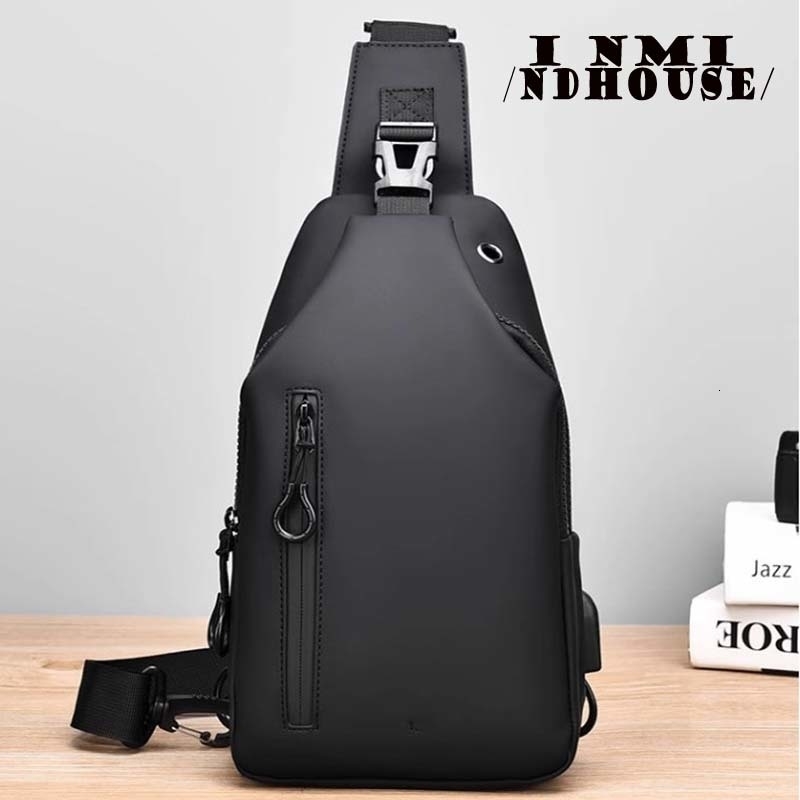 inmindhouse Chest Bag Fashion Solid Color Men Outdoor Casual One Shoulder Crossbody 240824