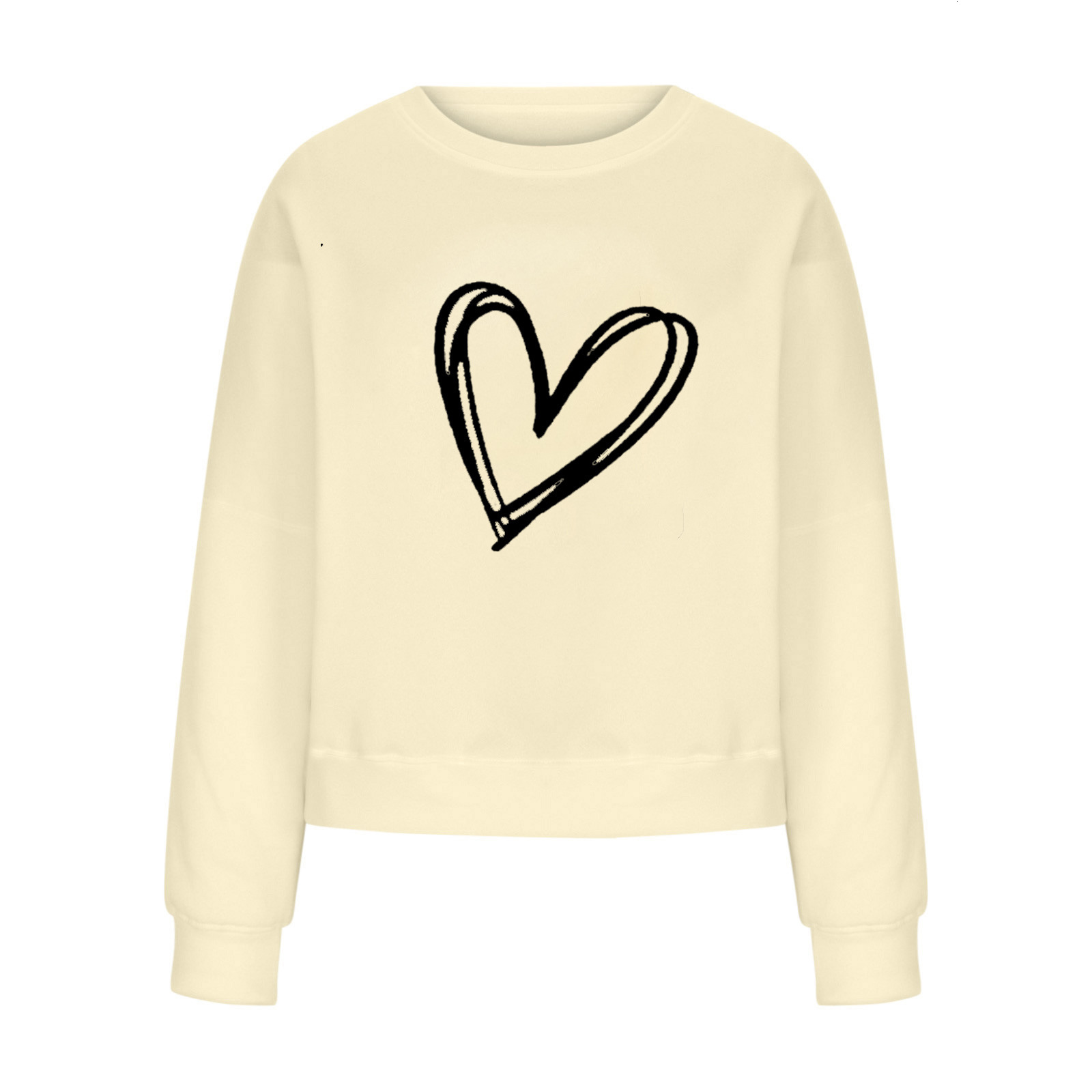 new heart-shaped printed hoodie loose plus size for women dongdumaoyi