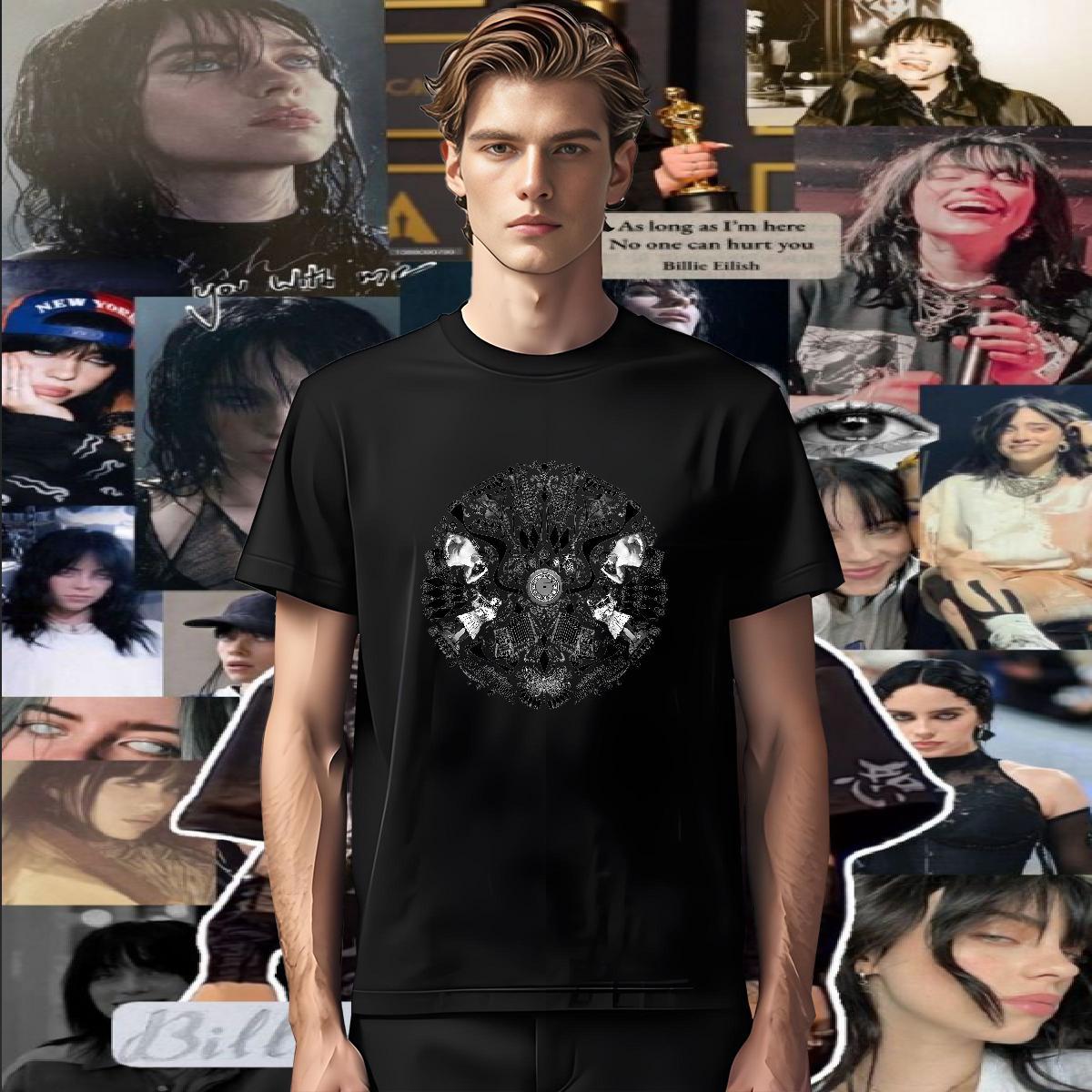 Brand Man T Shirts 230g 100% Cotton eye of the devil Street Casual Custom Print Oversized Crew Neck Tshirts Classic Casual Tops