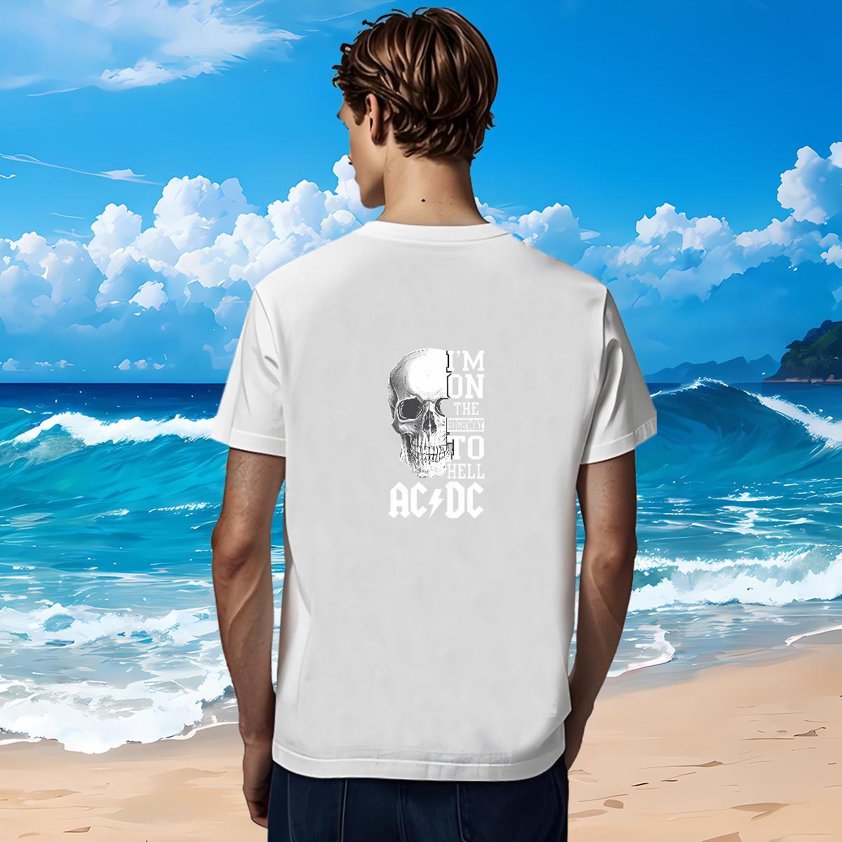 Free Shipping Man T Shirts 230g Pure Cotton skull Sport Cartoon Printing L-4XL Round Neck Short Sleeve Tshirts Custom Top Tees