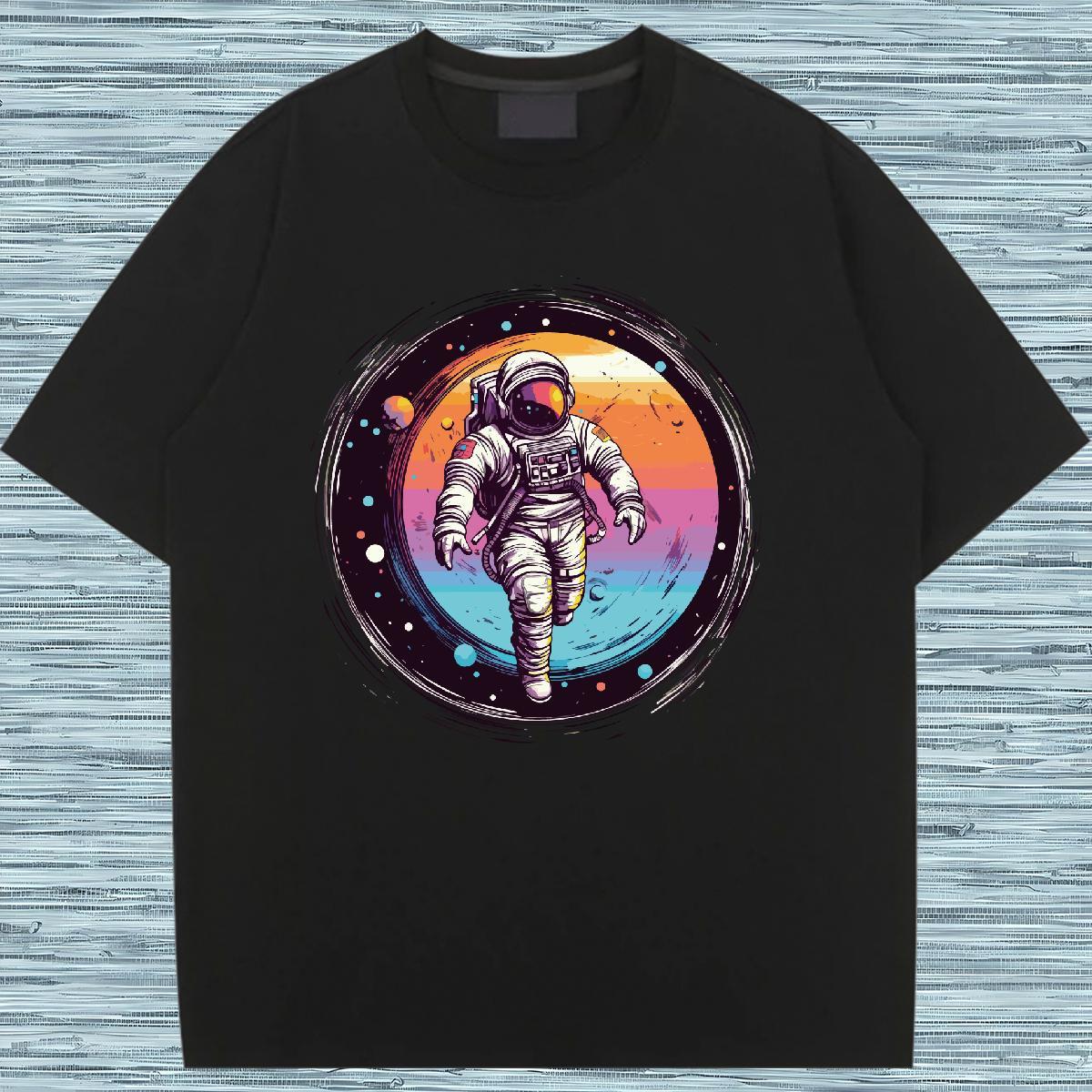 Nice Womens Tshirts 230g Cotton cosmonaut Daily Wear T Shirts Women Breathable Short Sleeve Customized Top Tees