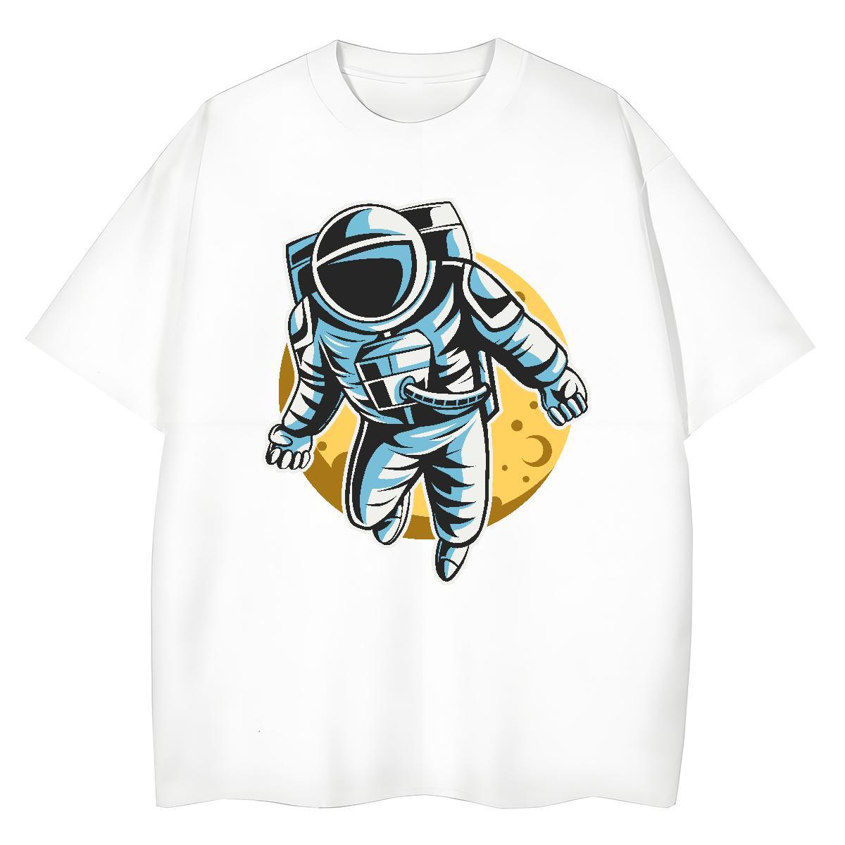 Brand Lady T shirt 230g Pure Cotton cosmonaut Casual Daily Wear Women T Shirts Breathable Soft Cartoon Anime Tops