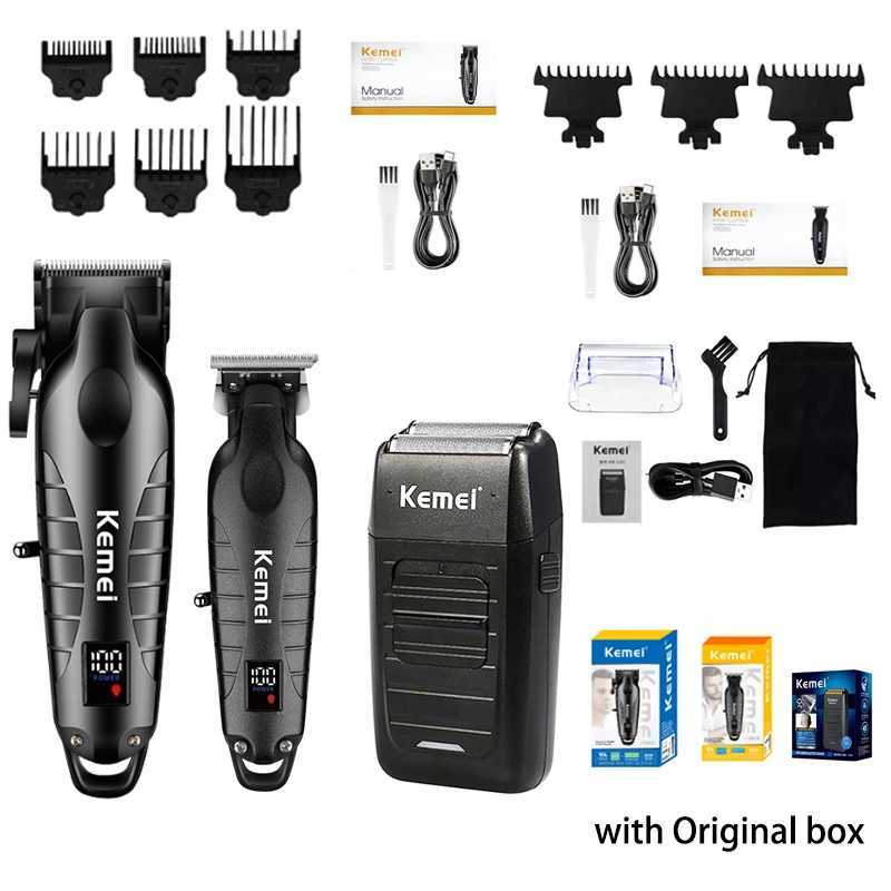 Kemei Mens Hair Clipper Kit Electric Shaver Hair Clipper Professional Hair Clipper KM-2290 KM-2293 KM-1102 W240824