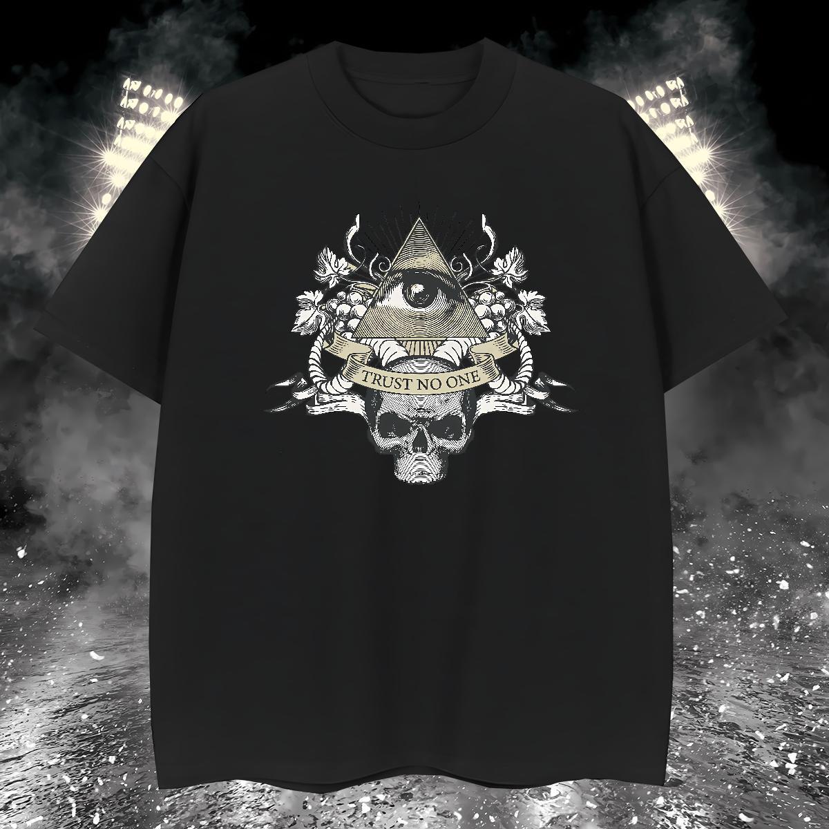 Soft T-Shirts 230g 100% Cotton eye of the devil Casual Beach Custom Print Oversized Breathable Crew Neck Men Tees Stylist Tops Shirt