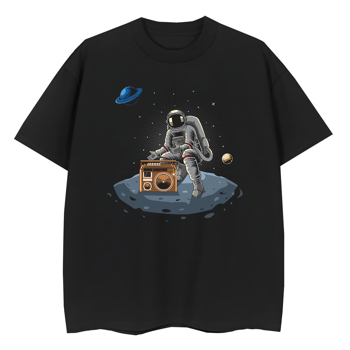 Female Couples T Shirts 230g Cotton spaceman Street Wear T Shirt For Woman Short sleeve Soft DIY Printed Tops