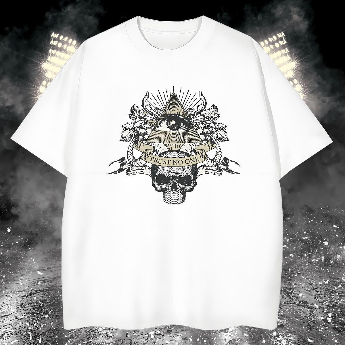 Soft T-Shirts 230g 100% Cotton eye of the devil Casual Beach Custom Print Oversized Breathable Crew Neck Men Tees Stylist Tops Shirt
