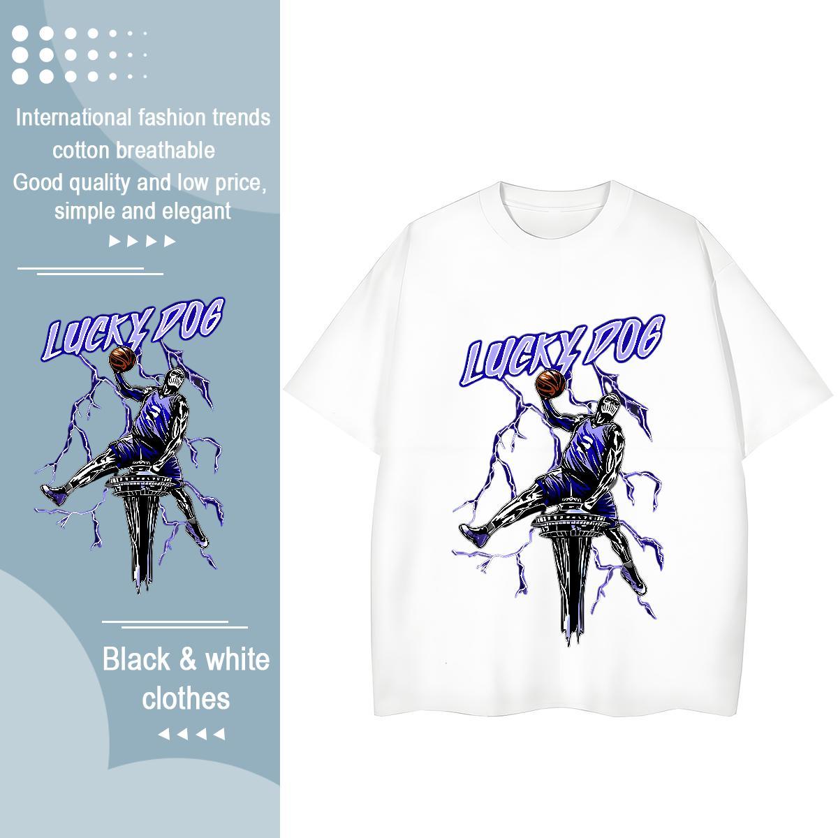 Classic T Shirt For Man 100% Cotton 230g basketball Casual Daily Wear Custom Cartoon Pure Cotton Men Tees Designer Tee Shirt