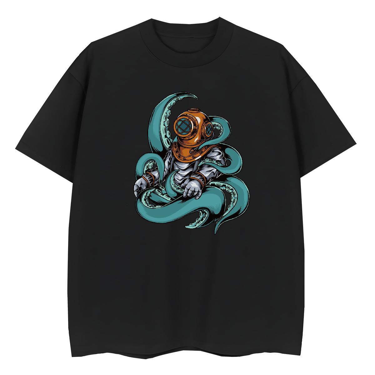 Comfortable Women Tshirts 230g Cotton universe Summer Casual T Shirt For Woman Crew Neck Breathable Black White Clothes Shirt
