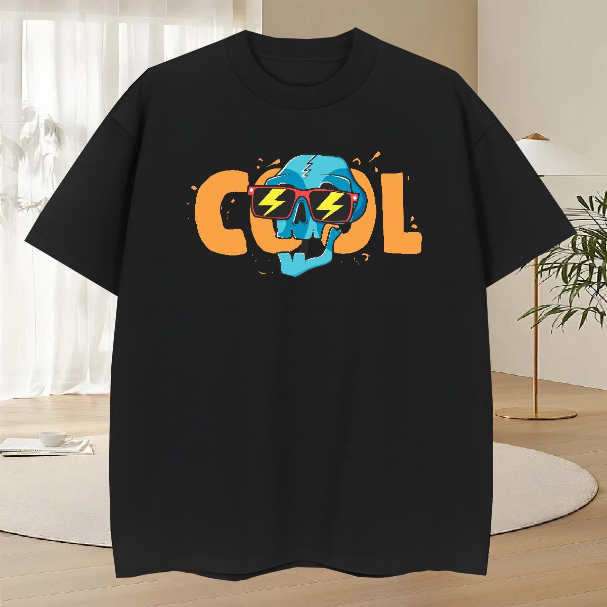 Comfortable T-Shirts for Men 230g Cotton skull Beach DIY Logo Oversized Breathable Short Sleeve Couples T Shirts Fashion New Polos
