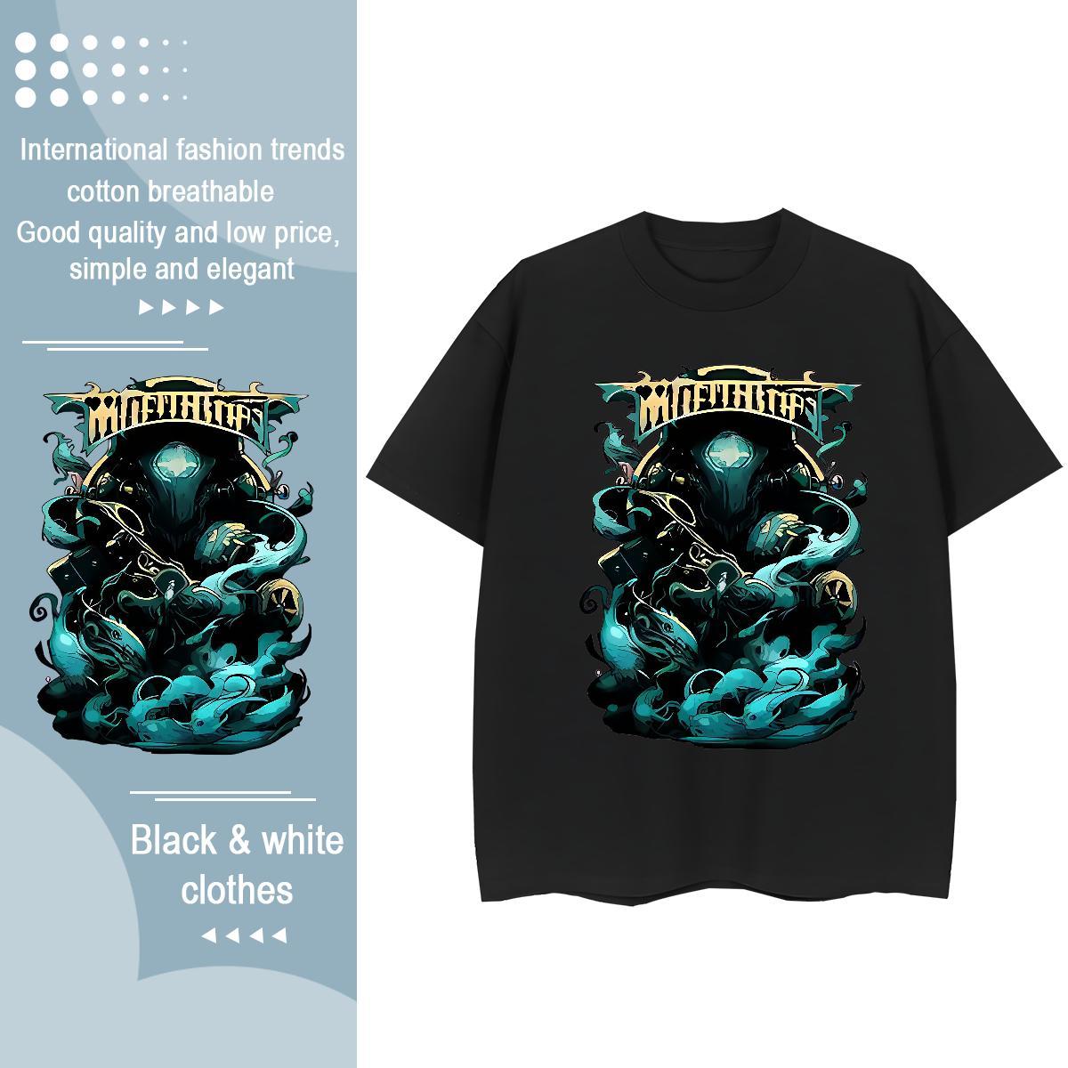 Brand Women Tees 230g Pure Cotton scare Street Wear T shirt Breathable Crew Neck DIY Printed Clothes