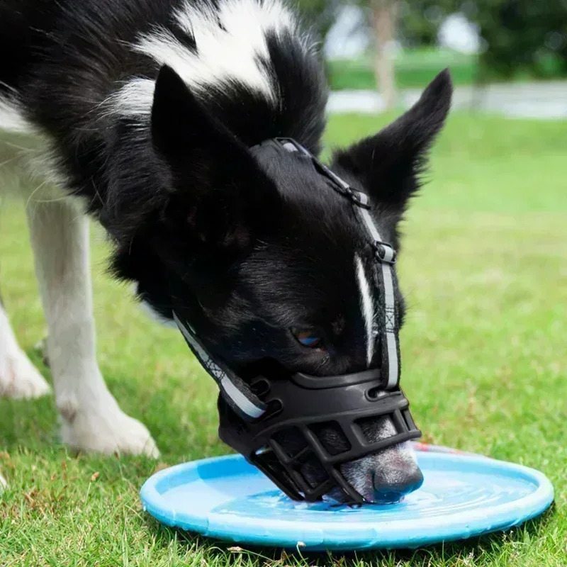Soft Glue Adjustable Dog Muzzle Antibiting Chewing Mask Breathable Durable Strong Basket Supplies 240824