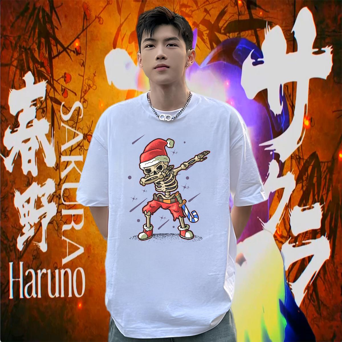 High Quality Mens T Shirts 230g Cotton skull Spring Summer DIY Logo Oversized O Neck Short Sleeves Mens Tshirts Free Shipping Tee Shirt