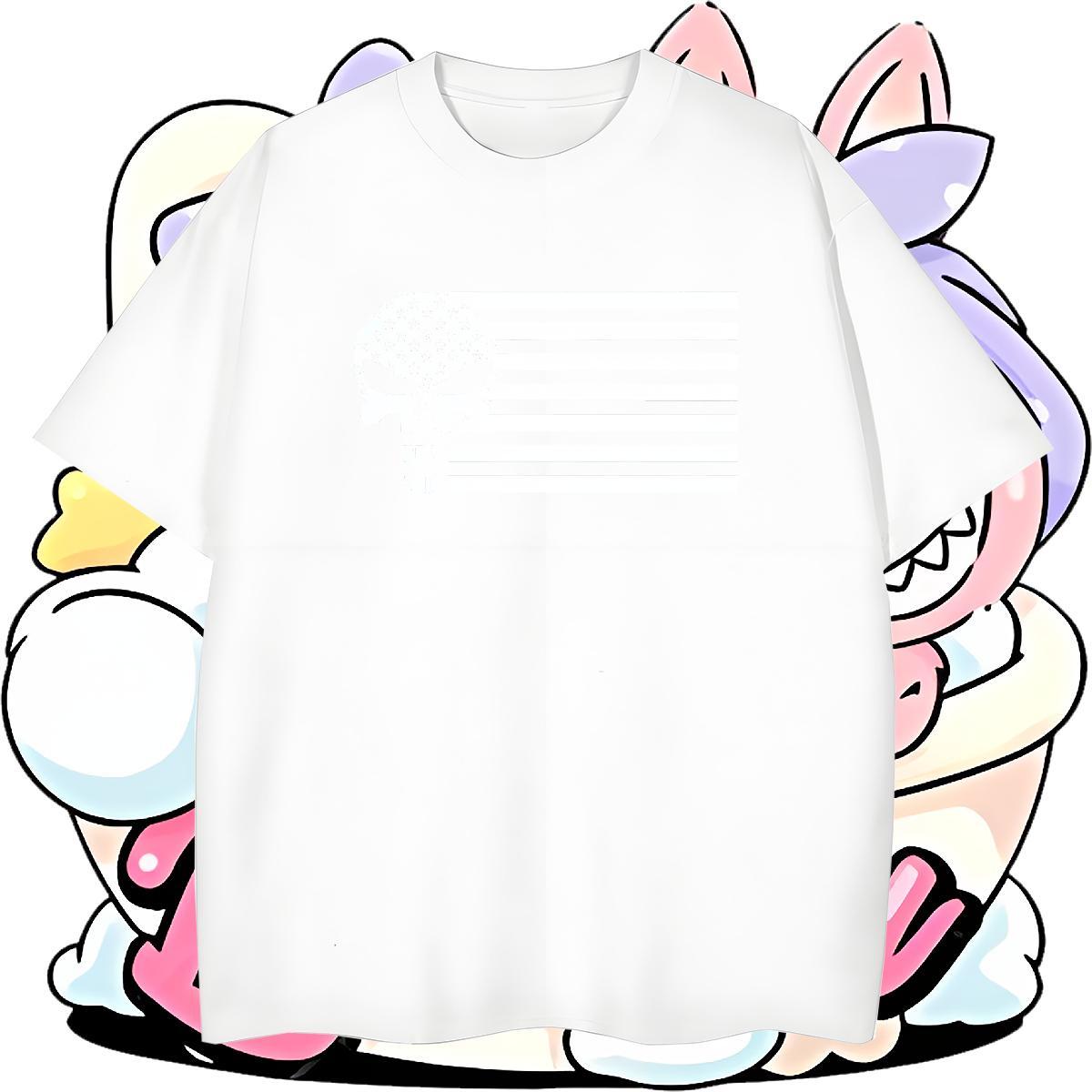 Classic Man T Shirts 100% Cotton 230g skull Anime Printing Street Asian Size Short Sleeve Soft Men Tshirts Fashion Casual Tops