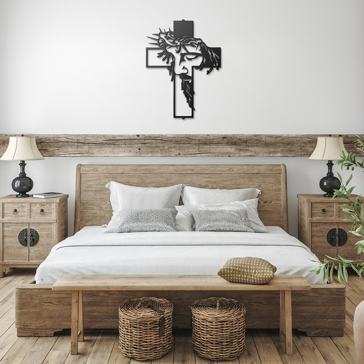 Stunning Openwork Carved Wall Cross for Church Home Office