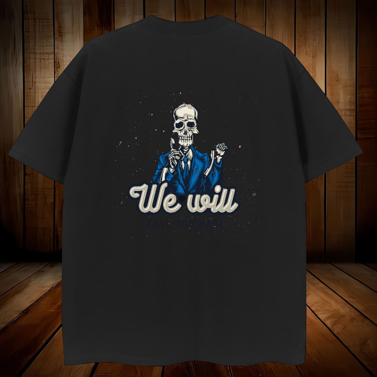Cool Design Men T Shirts 230g 100% Cotton skull Hip Hop Asian Size Breathable Soft Men Tees Designer Wear