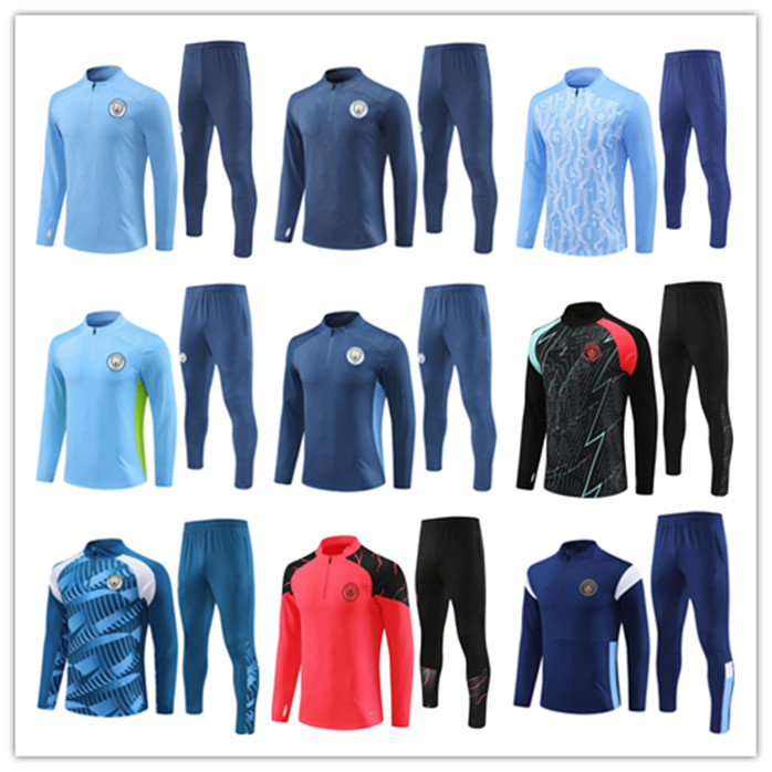 2024 2025 mans Citys tracksuit HAALAND half zip Training Suit MEN Kids 24/25 Long sleeve Sportswear Football 2024 Boys girls Survatment Foot chandal