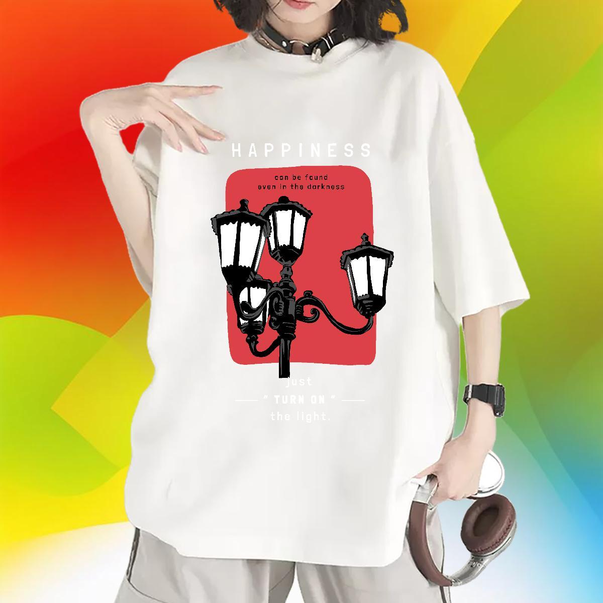 Popular Tshirt for Man Woman 100% Cotton 230g letter Street Wear Woman T Shirts Breathable Short Sleeve Anime Oversized Clothes Shirt