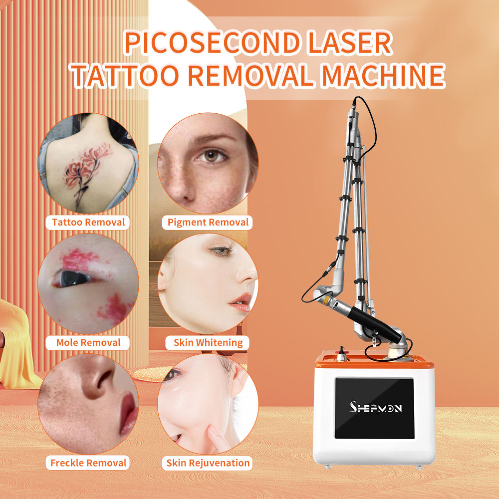Professional Nd Yag Pico Picosecond Laser Tattoo Removal Machine Carbon Laser Peel Skin Rejuvenation Pigment Removal Eyeline Washing Acne Treatment De