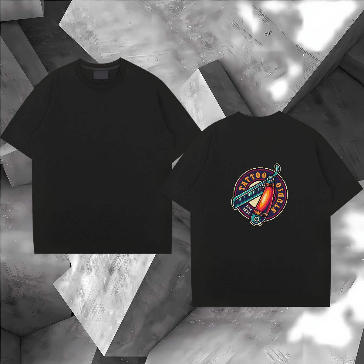 Popular T-Shirts for Men 230g 100% Cotton tool Hip Hop Street Custom Anime Breathable Short Sleeve Mens Tshirts 2024 New Clothes