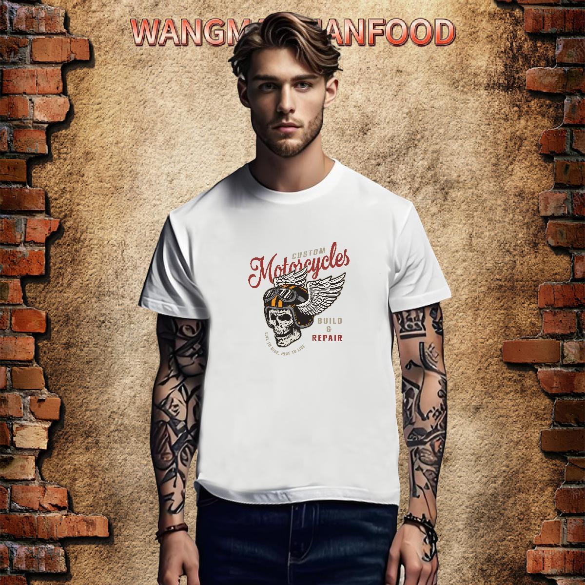 Unisex T-Shirts 100% Cotton 230g skull Street wear Hip Hop Cartoon Printing L-4XL Breathable Soft Men Tshirts Stylist Clothings