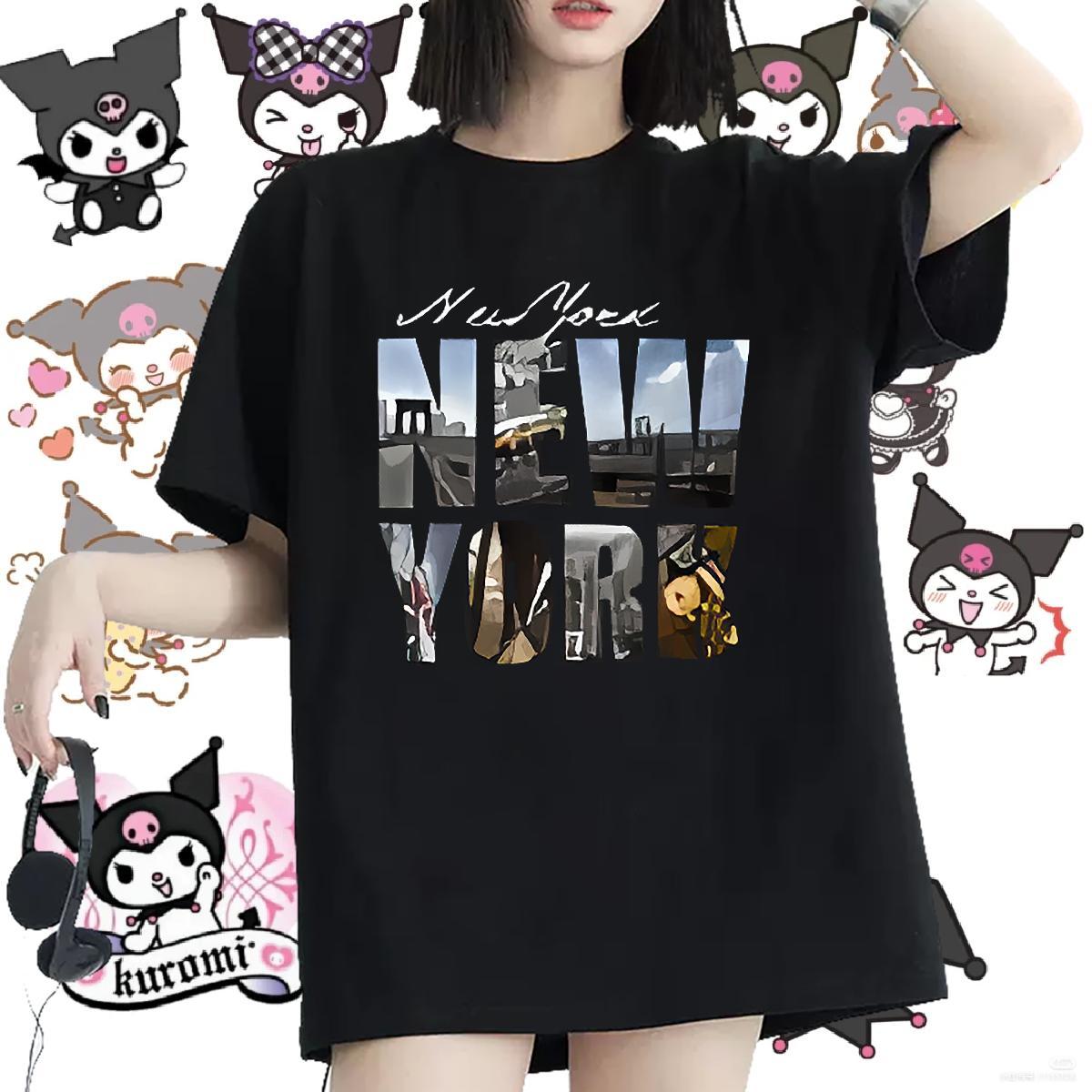 Brand Womens Tshirts 100% Cotton 230g New York Street T-Shirts Breathable Short Sleeve Plus Size Custom Wear