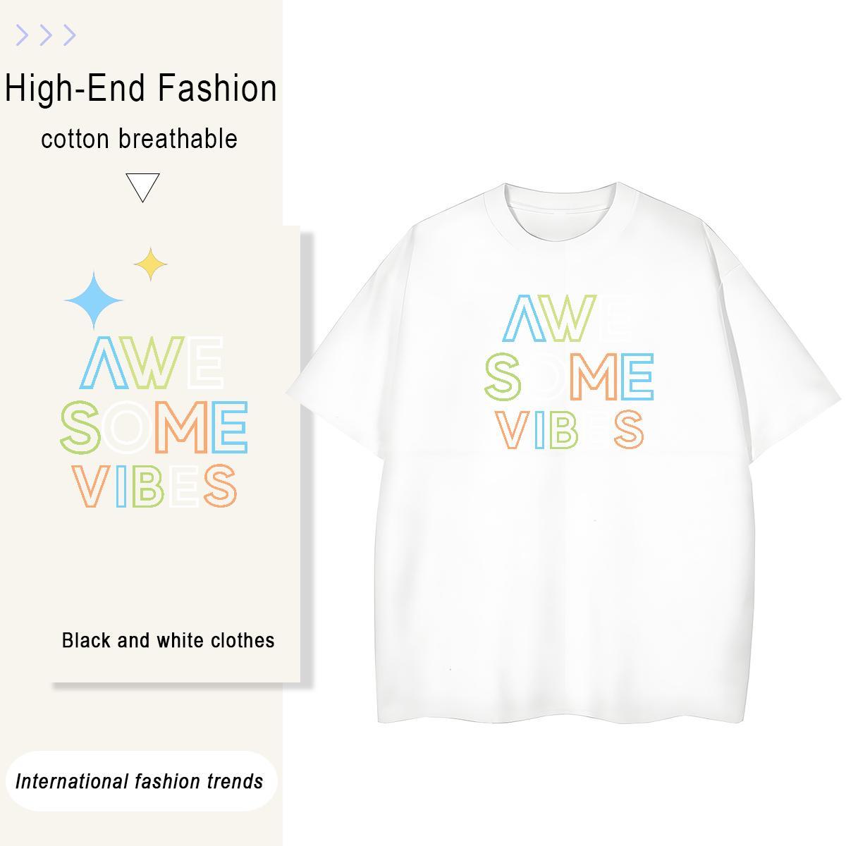 5A Lady T shirt 100% Cotton 230g letter High Street Hip Hop Woman T Shirts Short sleeve Soft Cartoon Print Clothes Shirt