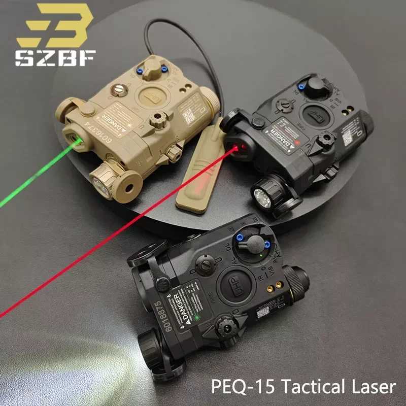 PEQ15 infrared fill light indicator white LED light red/green dual laser version suitable for 20mm rail outdoor tactical equipment hunting aiming CL24