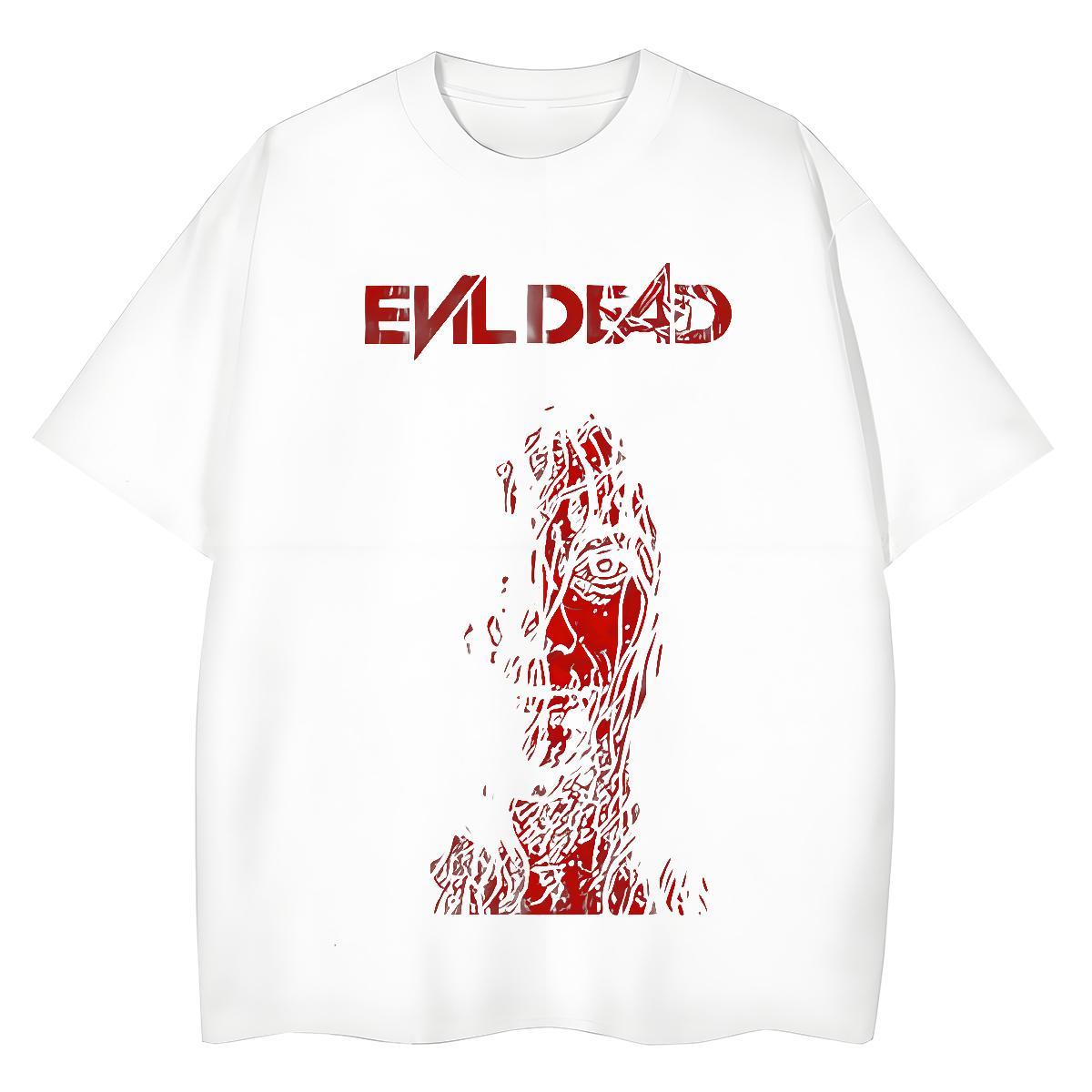 Free Shipping Women Tshirts 230g Pure Cotton scary Daily Outfit T-Shirts Crew Neck Anime Oversized Polos