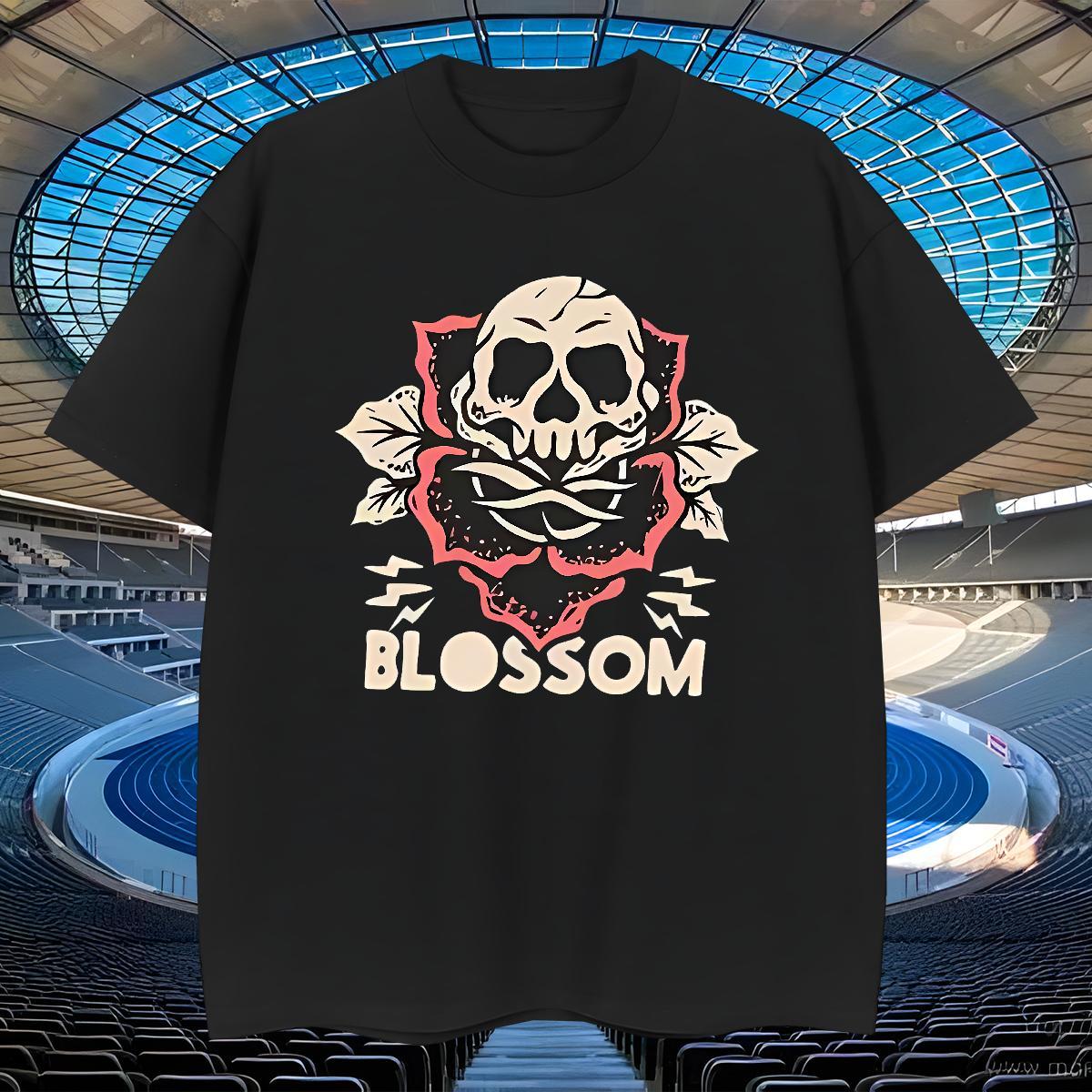Wholesale T-Shirts for Men 230g 100% Cotton skull High Street Hip Hop Oversized Short Sleeve O-Neck Couples T Shirts Casual New Tees