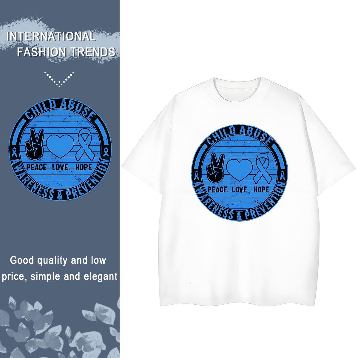 Lady Couples T Shirts 100% Cotton 230g letter Casual T Shirt For Woman Crew Neck Breathable Cartoon Print Clothings