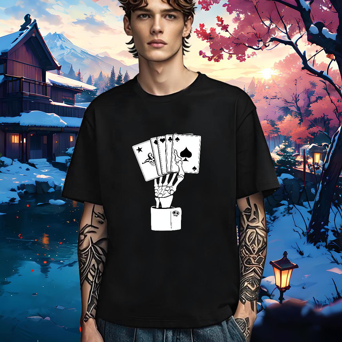 Cool Design Men T Shirts 230g 100% Cotton skull Sport Oversized 3XL 4XL Breathable Short Sleeve Tshirts Fashion Casual Tops Tees