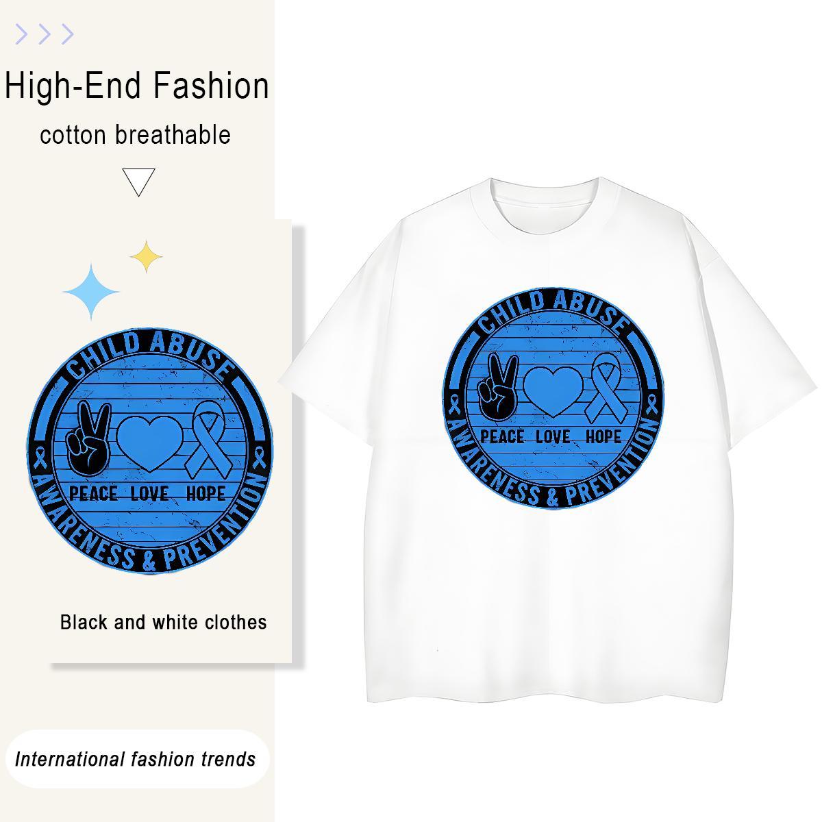 Designer Lady T shirt 230g Cotton heart Hip Hop T Shirts Women Breathable Short Sleeve DIY Printed Tops
