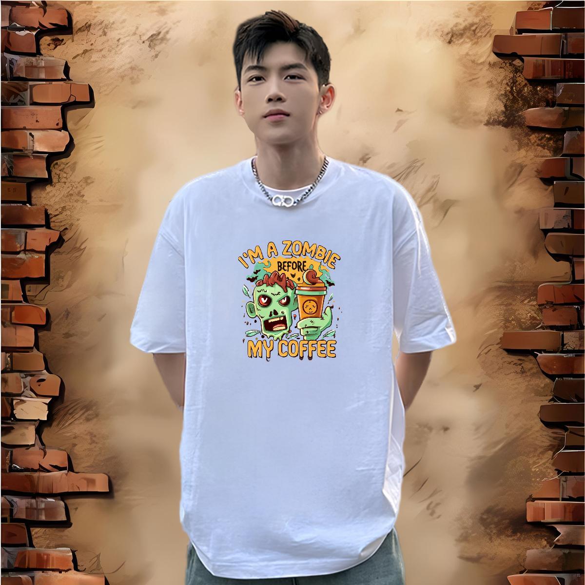Designer T Shirts Men 100% Cotton 230g skull Sports Casual Anime Print Breathable Soft Men Tshirts Fashion Designer Tops Shirt