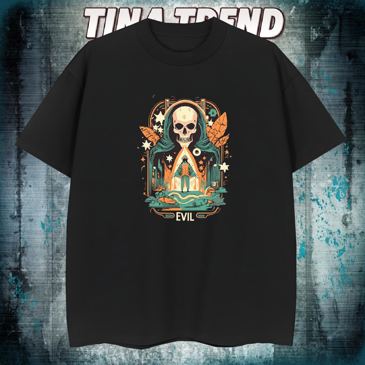 High Quality Mens T Shirts 230g Pure Cotton skull Home Outdoor DIY Breathable Short Sleeve Men Tops Tees Classic Tees Shirts