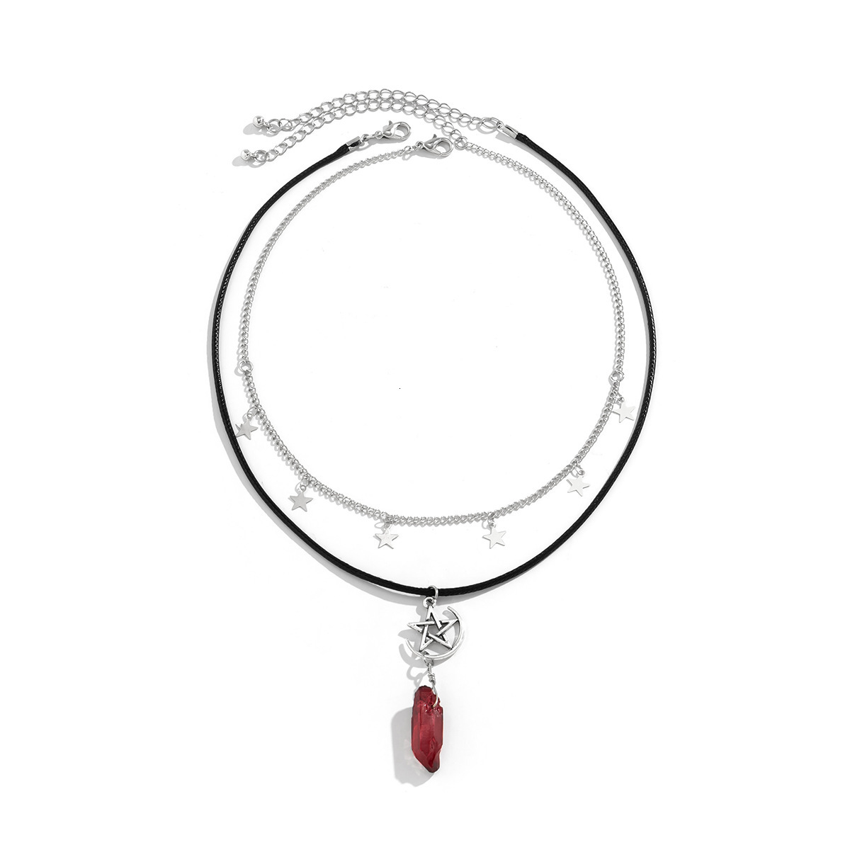 Jewelry Beaded Devil's Eye Turquoise Pendant Collar Chain Women's Wax Thread Necklace