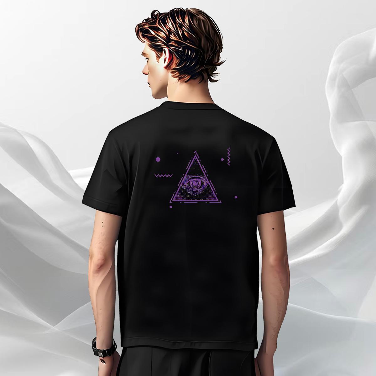 Loose T shirt 230g Cotton eye of the devil High Street Hip Hop Custom Cartoon Breathable Crew Neck Men Tops Tees DIY Customized Top Tees