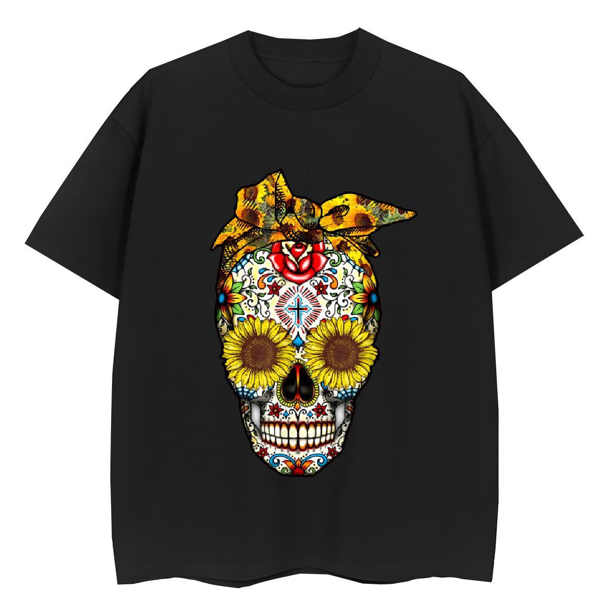 Brand T Shirt For Man 230g 100% Cotton skull Street Wear Custom Anime Short Sleeve Soft Men Tees Customized Tops Tees