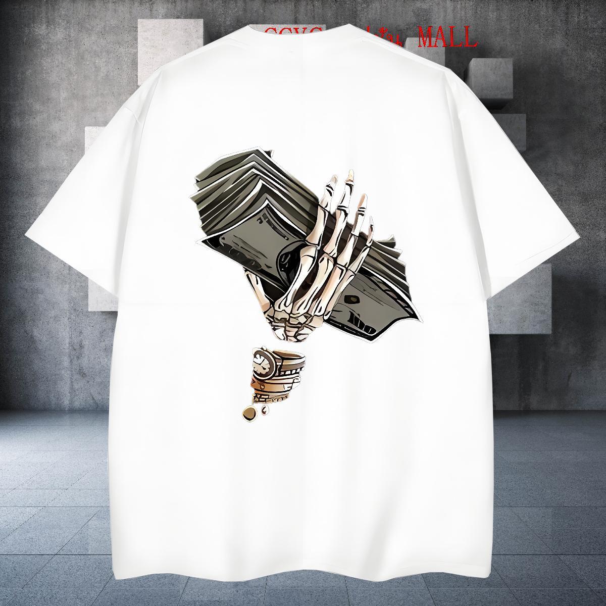 Designer T-Shirts for Men 230g Cotton skull Spring Summer Skull Short Sleeve O-Neck Men Tshirts Stylist Tees