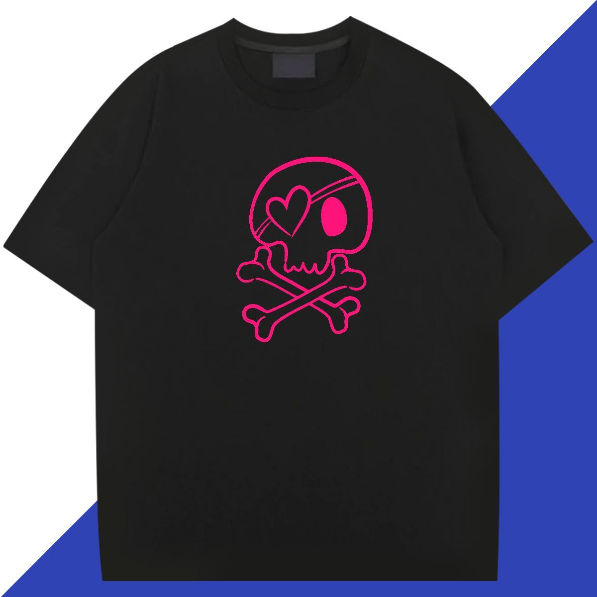 Classic T shirt 230g Pure Cotton skull Daily Outfit DIY Logo Oversized Breathable Crew Neck Men Clothes T-Shirt Custom Clothings