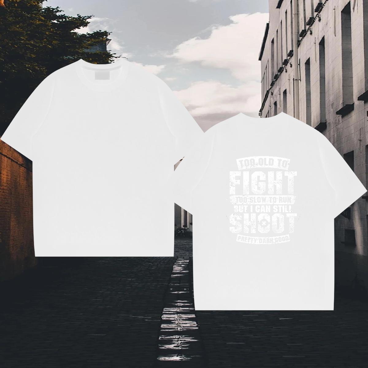 High Quality Men T Shirts 230g 100% Cotton letter Sports Casual Anime Breathable Crew Neck Men Tshirts 2024 DIY Tops Shirt