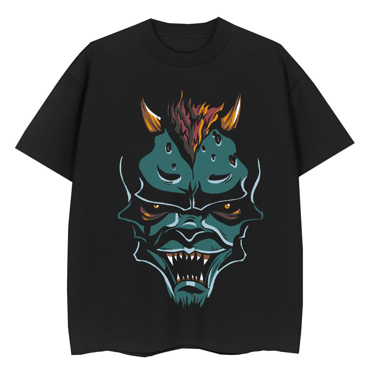 Free Shipping Women Tees 230g Pure Cotton painting Street Wear T shirt Short Sleeve O-Neck Skull Top Tees