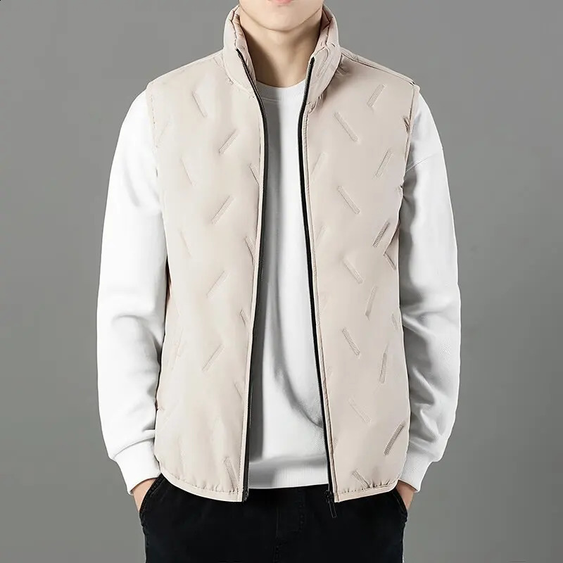 2024 Autumn and Winter Fashion Cashmere Thickened warm Cotton Vest Mens Casual Loose Comfortable Large Size Coat M-5XL 240824