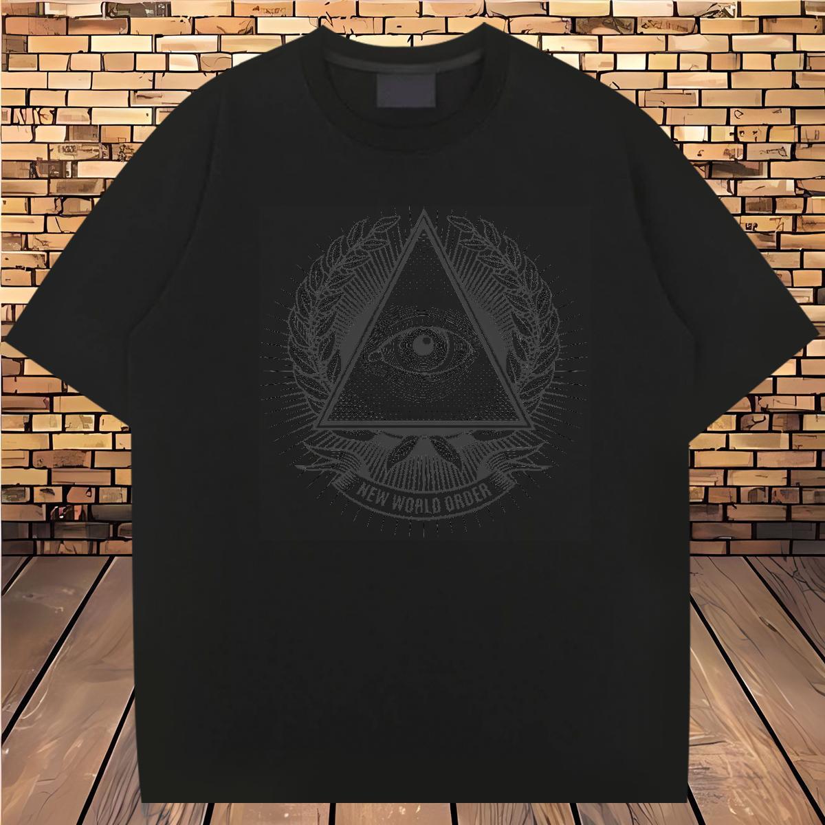 Loose Man T Shirts 100% Cotton 230g eye of the devil Street Plus Size Custom O Neck Short Sleeves Men Tshirts Fashion Design Tees